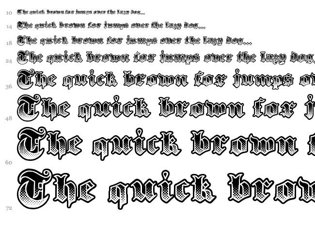 Gothik Steel font waterfall
